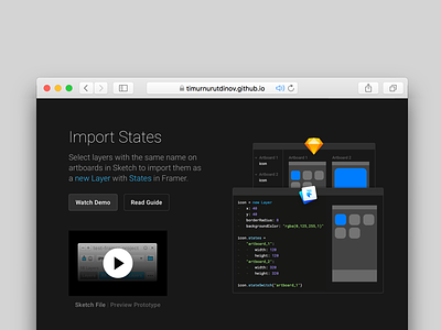 Import States for Framer Inventory 3 framer landing plugin prototyping sketch