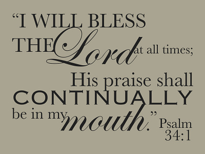 I will bless the Lord design illustrator paint sign trace