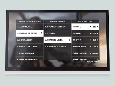 A/V Receiver Menu audio menu nad pioneer receiver ui video