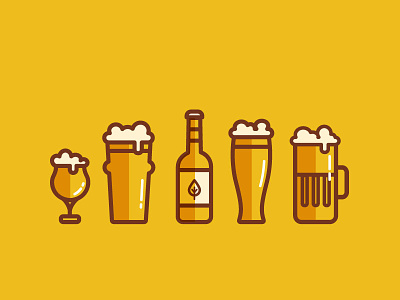 Beer alcohol beer flat glass illustration mugs