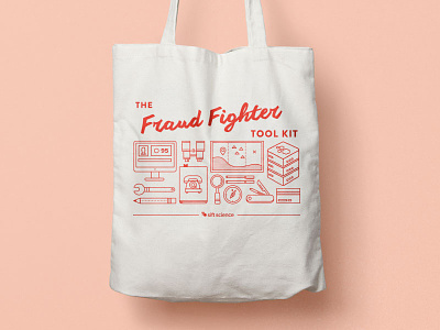 Fraud Fighter Tote Bag illustration print design sift science tote bag