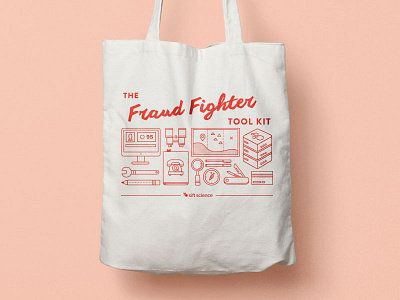 Fraud Fighter Tote Bag illustration print design sift science tote bag