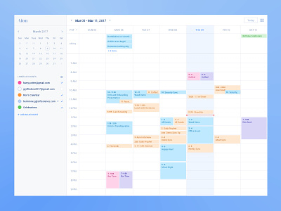 Calendar calendar ui design weekly