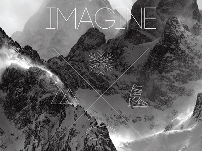 ImagineSnow design graphic illustrator imagine minimal mountains simple ski skiing snow