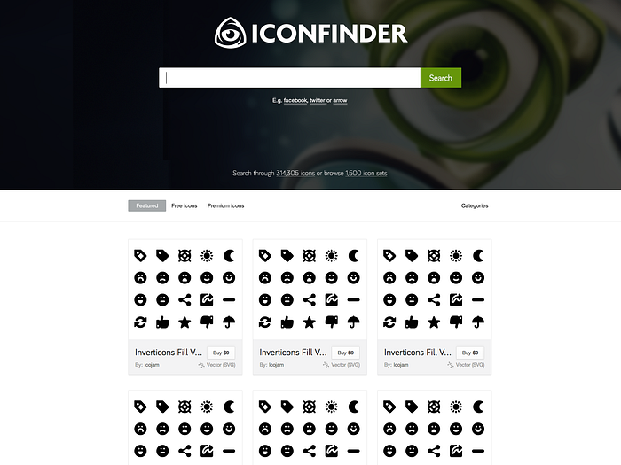 New logo and homepage for Iconfinder.com by Martin LeBlanc on Dribbble