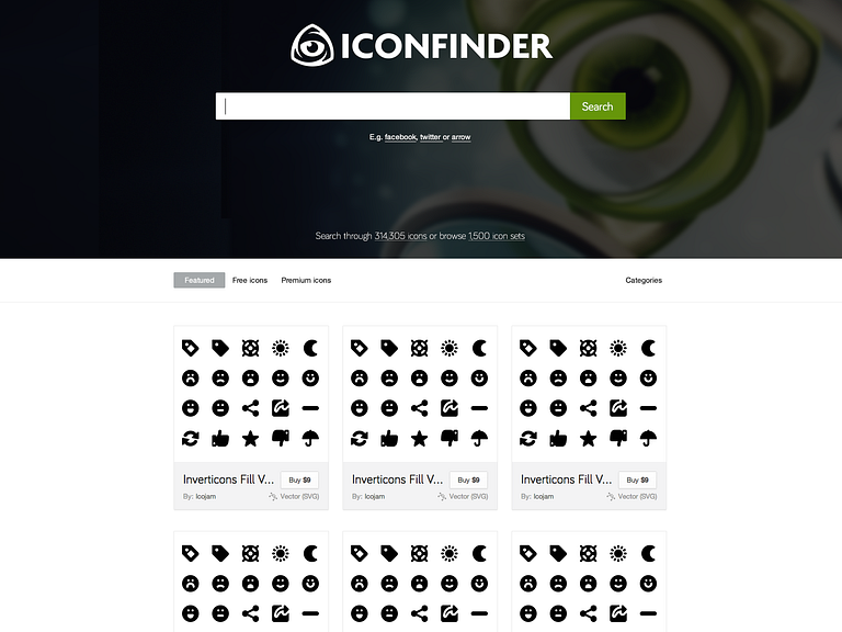 New logo and homepage for Iconfinder.com by Martin LeBlanc on Dribbble