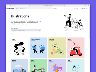 New illustration section iconfinder illustrations search