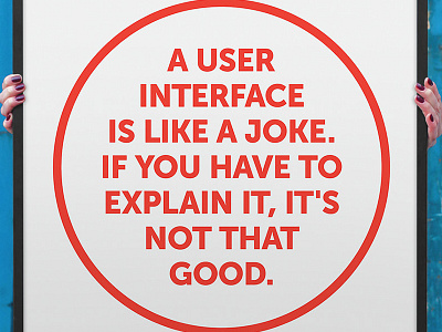 A user interface is like a joke ... [Poster] iconfinder poster quote
