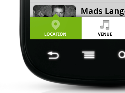 Design idea for a music app for Android android location mobile