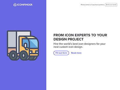 Custom icon design landing page