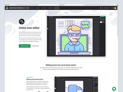 The icon editor icon editor iconfinder icons landing page