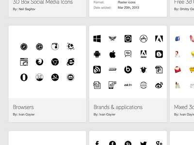 New layout for the browsing section browse iconfinder icons