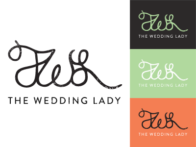 The Wedding Lady Wordmark branding classic coral hand type logo logotype mint romantic typography wedding wedding season wordmark