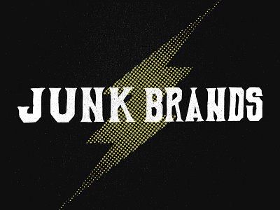 Junk Brands Wordmark block serif branding hand done hand drawn hand type lightning show your junk super hero texture typography