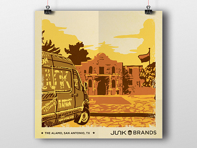 Junk Brands Poster: San Antonio crossfit crossfit games illustration illustrator junk brands poster san antonio screen print texas the alamo