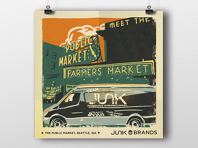 Junk Brands Poster: Seattle crossfit crossfit games farmers market illustration illustrator junk brands marker poster seattle washington state
