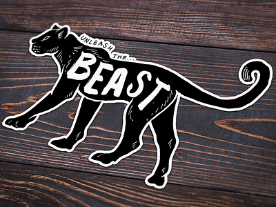 Sticker: Unleash the Beast BW