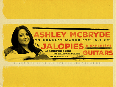 Ashley McBryde: EP Release Tickets ashley mcbryde branding concert country music identity nashville screen print ticket design