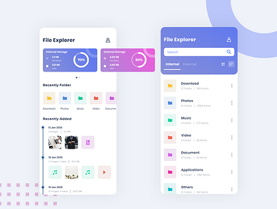 File Explorer Mobile App app file explorer file management file manager flat mobile