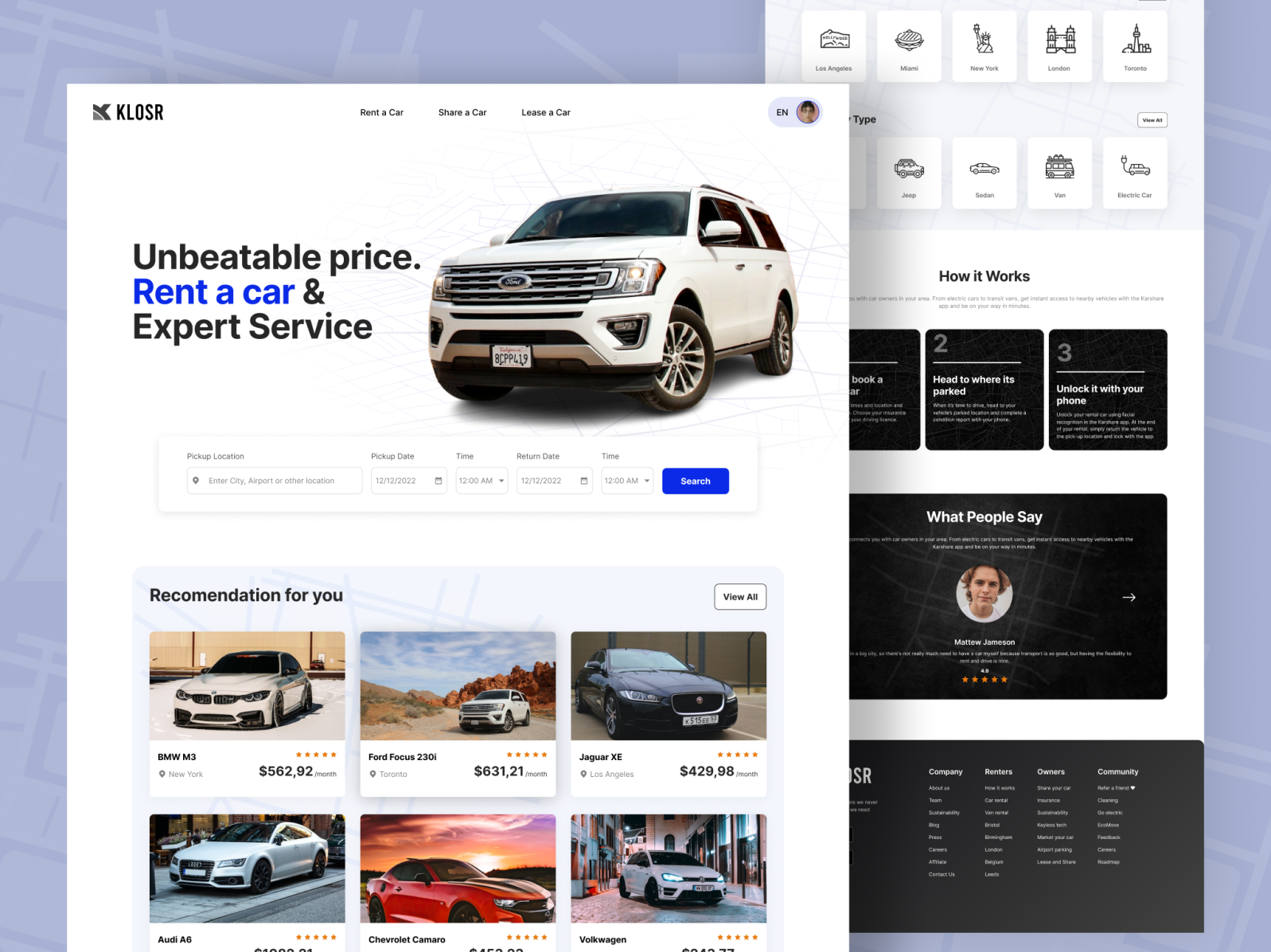 Car Rental Landing Pgae Klors by Burhan Yudha Prawira for
