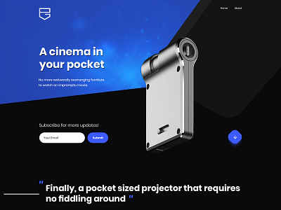 A Cinema In Your Pocket blue lighting effect blue website cinema dark website home cinema mini projector projector projector website