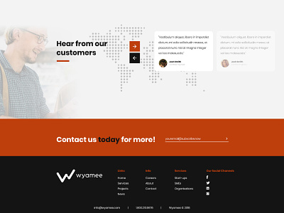 Footer With Testimonials faded design orange website testimonials wyamee