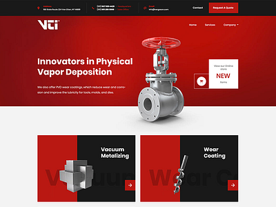 Industrial Web Header 3d industrial header industrial website red website