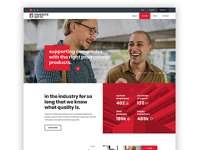 Modern Corporate Homepage corporate homepage minimal modern red