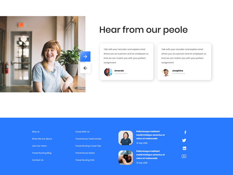 Footer & Testimonials minimal modern blue blue footer testimonials footer