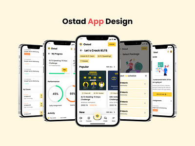 Ostad App Design design ed tech ios minimal mobile ui ux