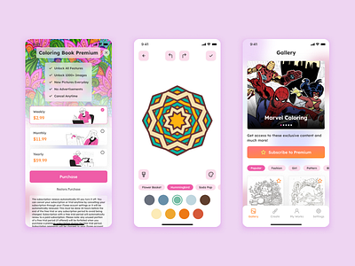 Coloring Book - Redesign app creative design flat ios minimal ui ux