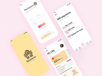 Neobank - Digital Bank UI Design branding design ui ux