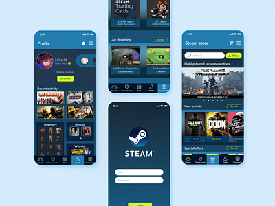 Steam mobile app redesign mobile mobile app redesign ui ui design ux ux design