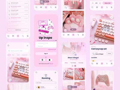 Marketplace for cute gaming itens mobile mobile app ui ux