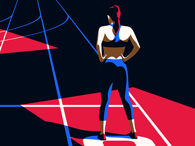 Eight Sleep contrast design illustration sport sportwoman track and fiels vector