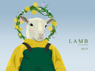 Lamb / Wreath graphic design