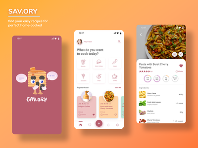 SAV.ORY - Food App cook cooking design app design jam figma food food app recipes ui design ui ux user interface ux design