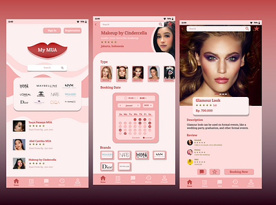 UI Design Beauty Concept - My MUA app app design application design design app designer figma figmadesign make up makeup makeup artist ui ui ux ui design ux ux design
