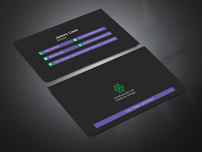 2 black both side design business card design clean creative green jpeg psd designs unique design