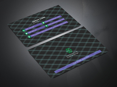 business card desing black blue both side design green personal professional business card unique design white