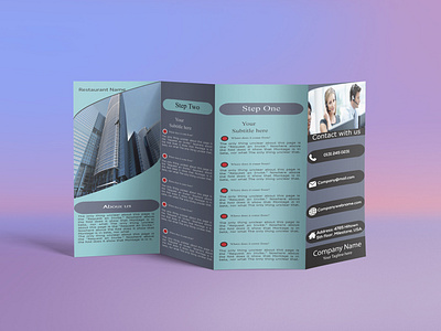 Four-fold brochure design both side design creative editable personal professional unique design