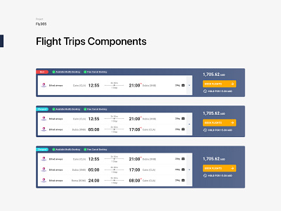 Flight Trips Components components designsystems flight booking ui ux