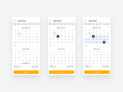 Calendar app flat ios mobile product screen ui ux
