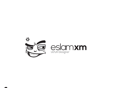 Test My new logo art black brand eslam face logo white xm