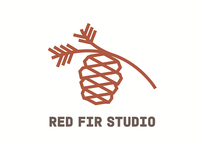 Red Fir Studio graphic design icon illustrator pinecone type vector