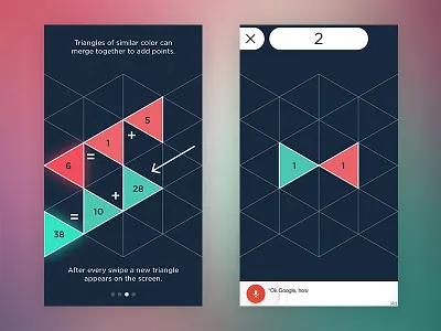 Triangulate Game addition game mobile swipe triangles