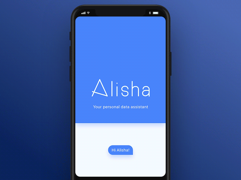 Alisha Ai Concept ai app bot chat conversational interface finance investing ios iphone 8 mobile