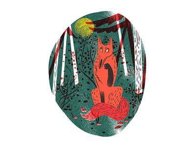 Fox book illustration childrens book forest fox illustration vector