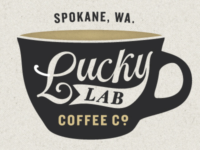 Lucky Lab Coffee Company braizen coffee hand drawn lab logo lucky texture type