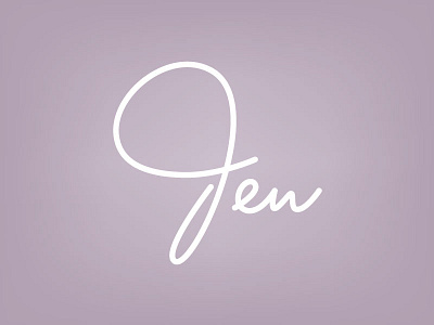 Jen Custom Logotype braizen j jen purple script what jen shoots white